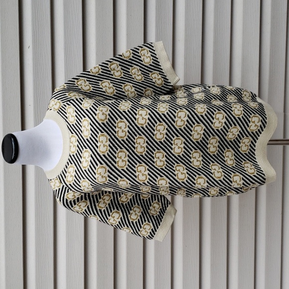 GUCCI GG LOGO METALLIC JACQUARD TOP SWEATER - Picture 2 of 9